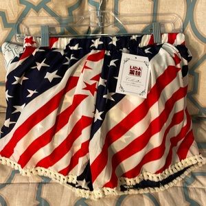 Brand New L/ XL American Flag Design Shorts